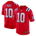 New England Patriots Drake Maye Red Player Game Jersey product image 1, provided for visual reference and product detail