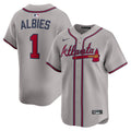 Atlanta Braves Ozzie Albies Gray Road Limited Player Jersey product image 1, provided for visual reference and product