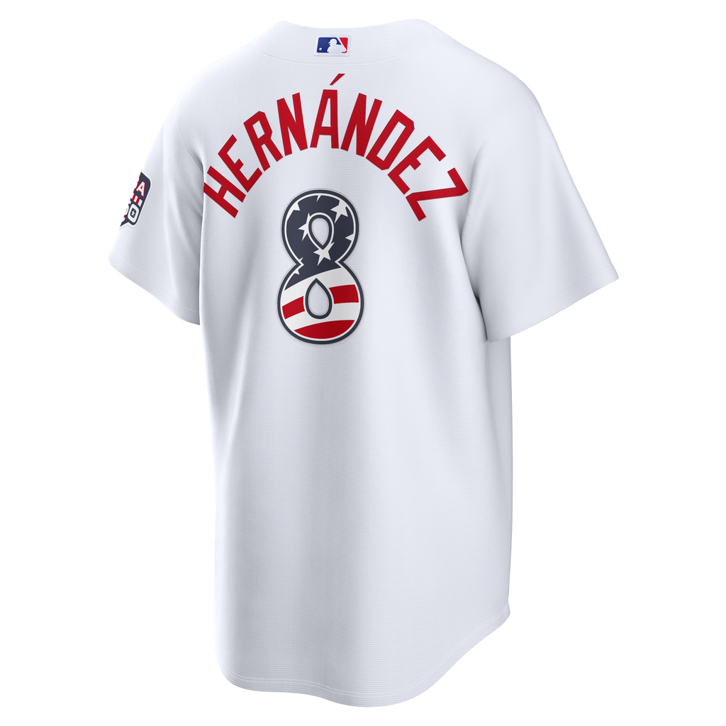 Fourth of July Los Angeles Dodgers Enrique Hernández White USA 250 Stadium Jersey product image 4, provided for visual
