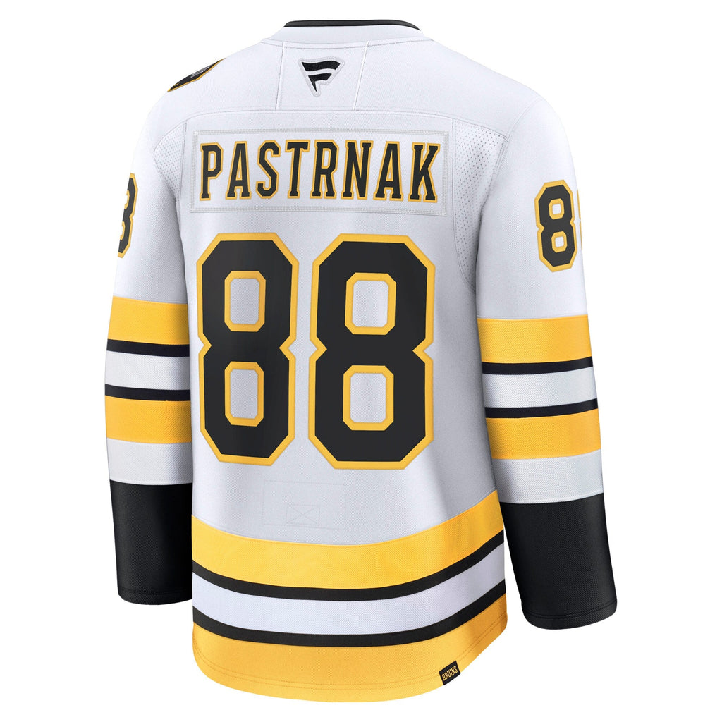 Boston Bruins David Pastrnak White Away Premium Player Jersey product image 4, provided for visual reference and product