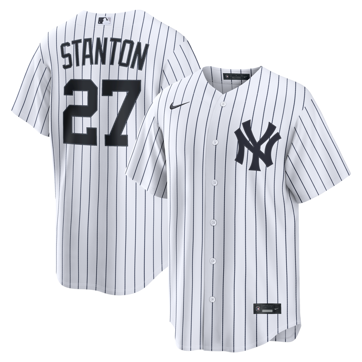 New York Yankees Giancarlo Stanton White Home Replica Jersey product image 1, provided for visual reference and product