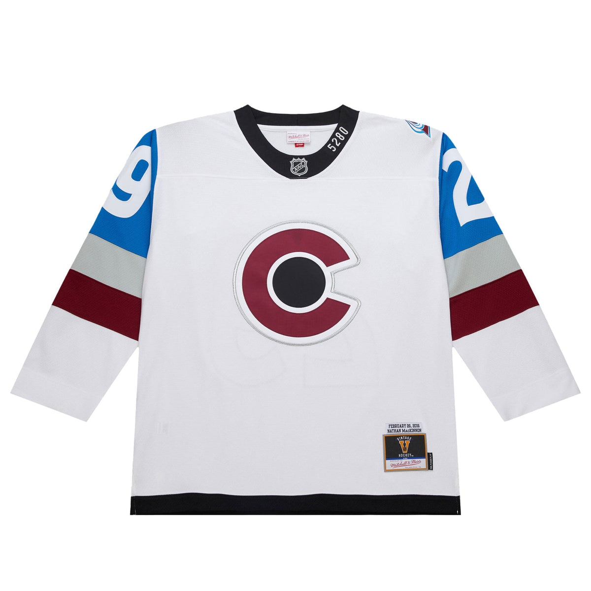 Colorado Avalanche Nathan MacKinnon White 2016-17 Power Play Jersey product image 3, provided for visual reference and