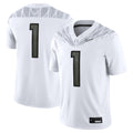 #1 Oregon Ducks Game Jersey - White product image 1, provided for visual reference and product detail review