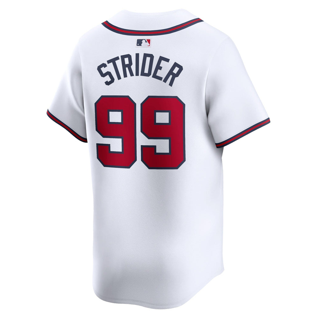 Atlanta Braves Spencer Strider White Home Limited Player Jersey product image 4, provided for visual reference and product