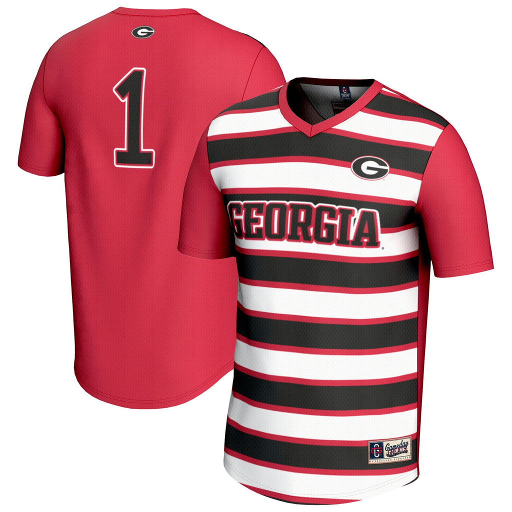 #1 Georgia Bulldogs Lightweight Soccer Fashion Jersey - Red product image 1, provided for visual reference and product