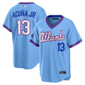 Atlanta Braves Ronald Acuña Jr. Powder Blue 2026 City Connect Stadium Jersey product image 1, provided for visual reference
