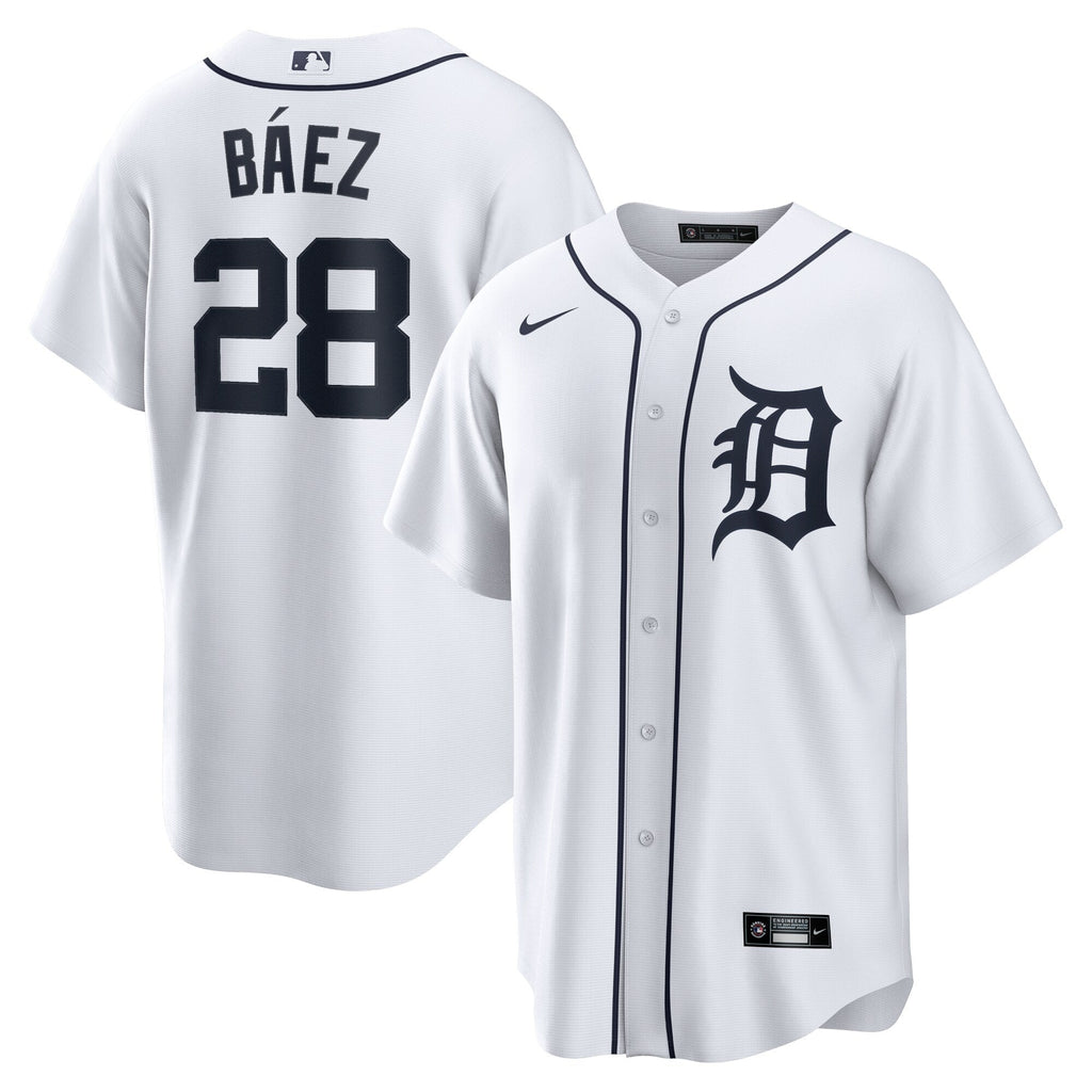 Detroit Tigers Javier Baez White Home Replica Player Jersey product image 2, provided for visual reference and product
