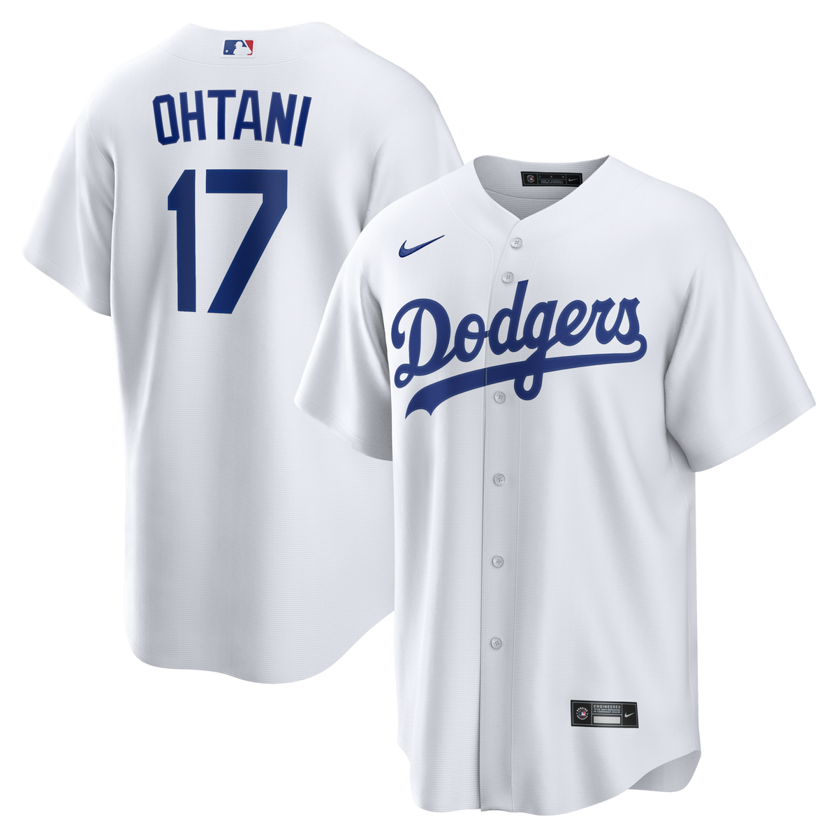 Los Angeles Dodgers Shohei Ohtani White Home Replica Jersey product image 2, provided for visual reference and product