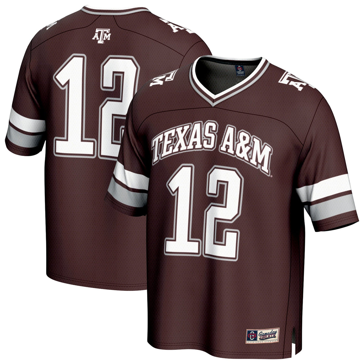 #12 Texas A&M Aggies Lightweight Collegiate Football Fashion Jersey - Maroon product image 2, provided for visual reference