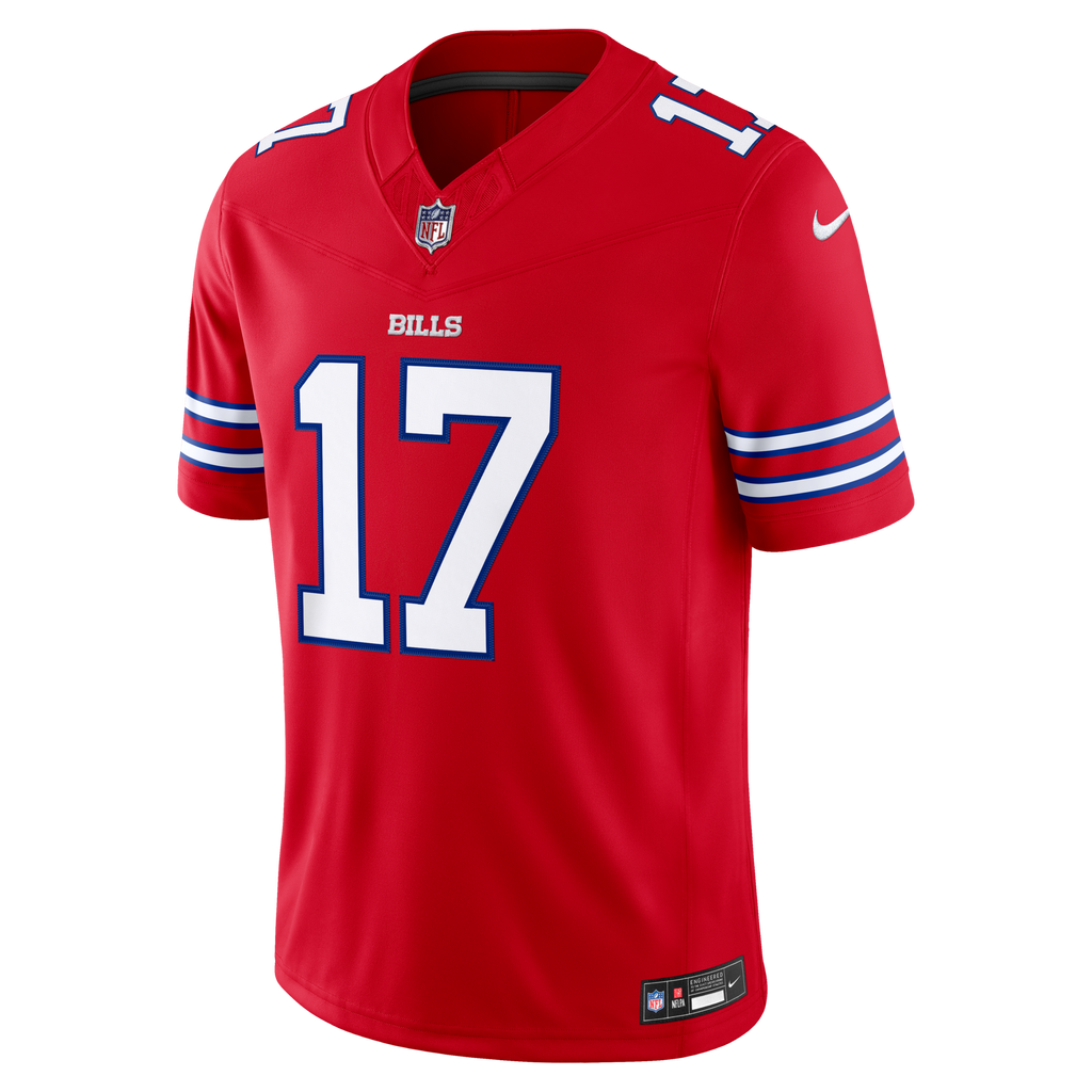 Buffalo Bills Josh Allen Red Alternate Vapor F.U.S.E. Stitched Limited Jersey product image 3, provided for visual reference