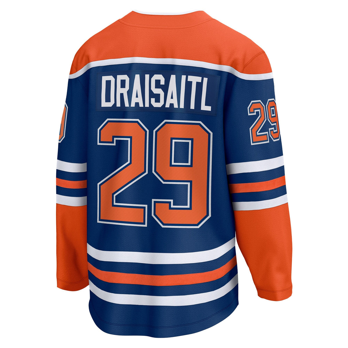 Edmonton Oilers Leon Draisaitl Royal Home Breakaway Jersey product image 4, provided for visual reference and product detail