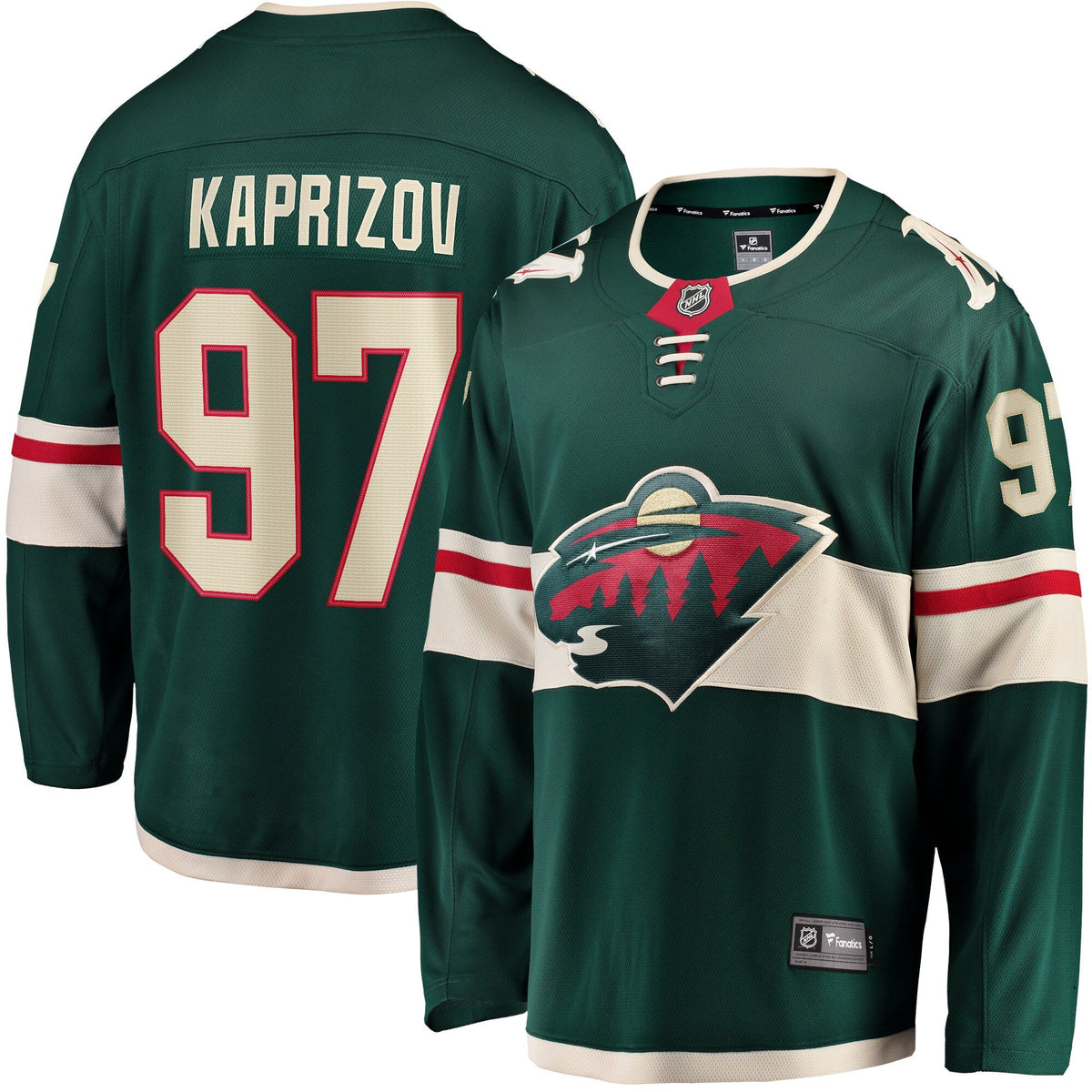 Minnesota Wild Kirill Kaprizov Green Home Breakaway Replica Jersey product image 1, provided for visual reference and