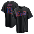 New York Mets Francisco Lindor Black Alternate Replica Jersey product image 1, provided for visual reference and product