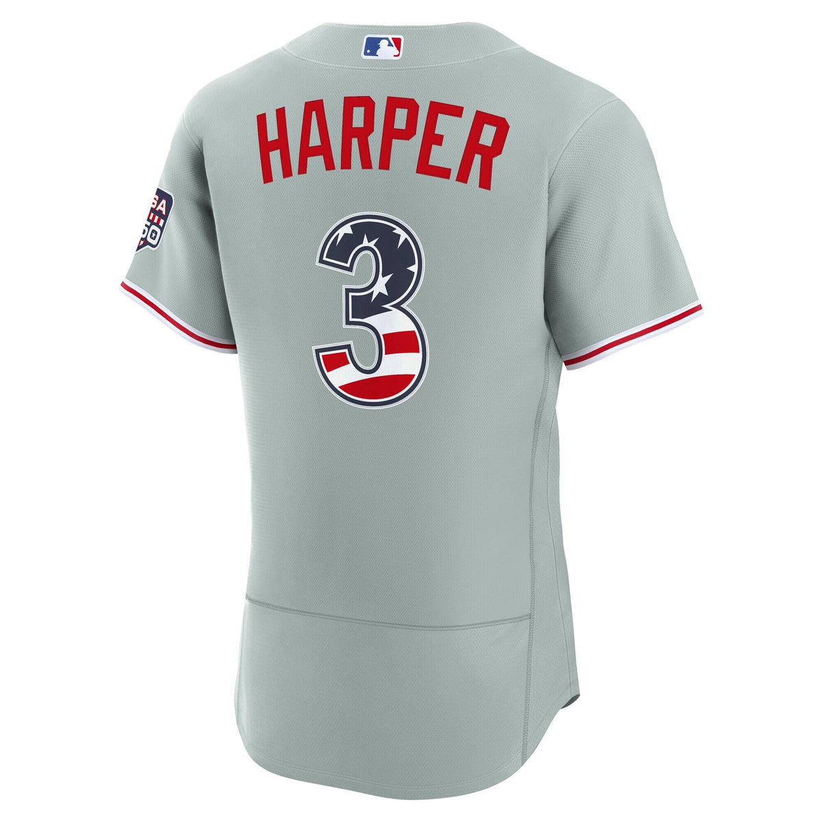 Fourth of July Philadelphia Phillies Bryce Harper Gray USA 250 Authentic Jersey product image 4, provided for visual