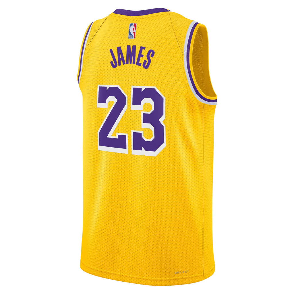 Los Angeles Lakers Icon Edition Swingman Jersey - Gold - Lebron James product image 4, provided for visual reference and
