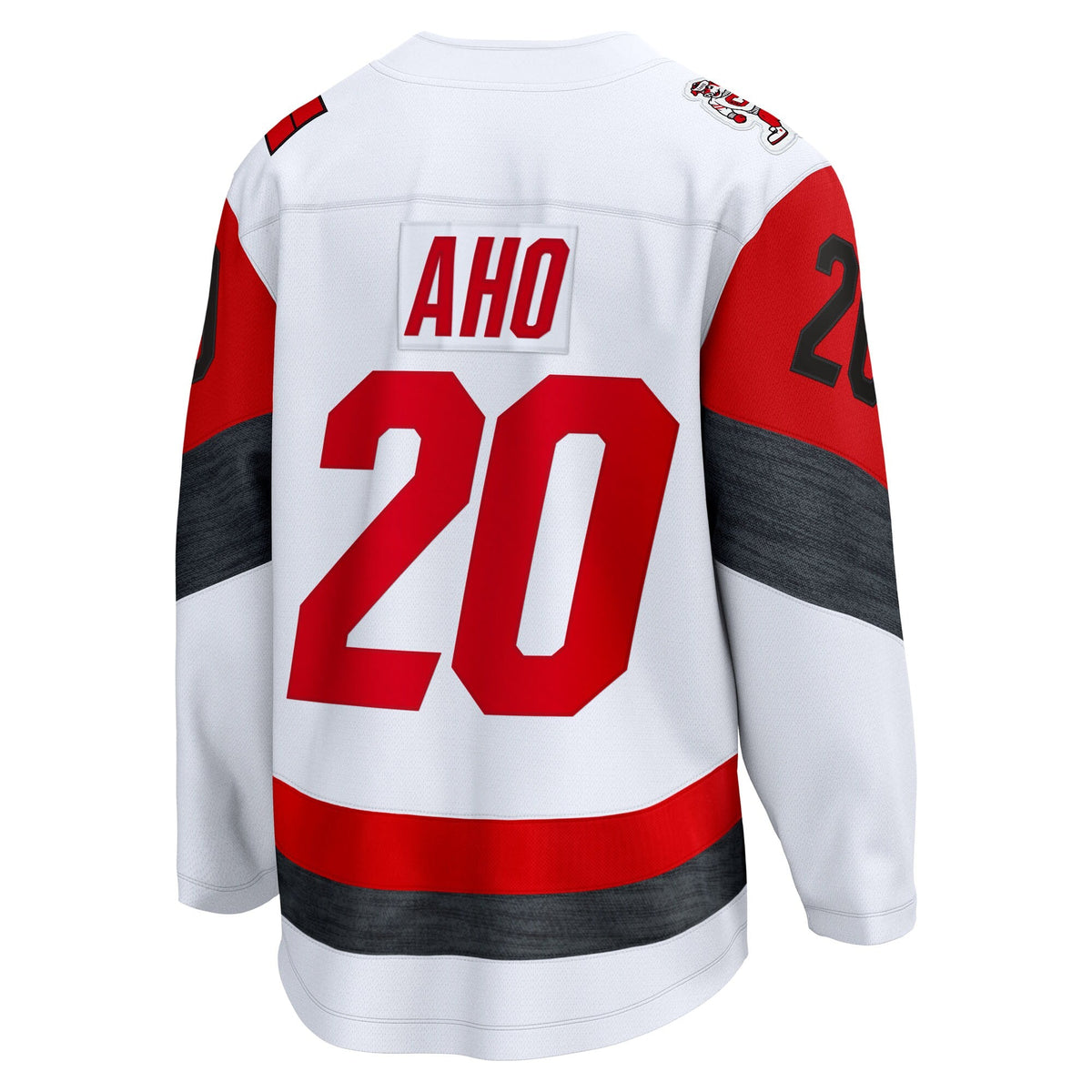 Carolina Hurricanes Sebastian Aho White Away Breakaway Jersey product image 4, provided for visual reference and product