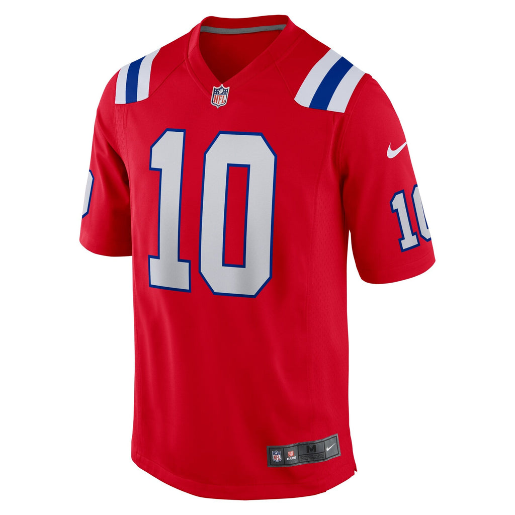 New England Patriots Drake Maye Red Player Game Jersey product image 3, provided for visual reference and product detail