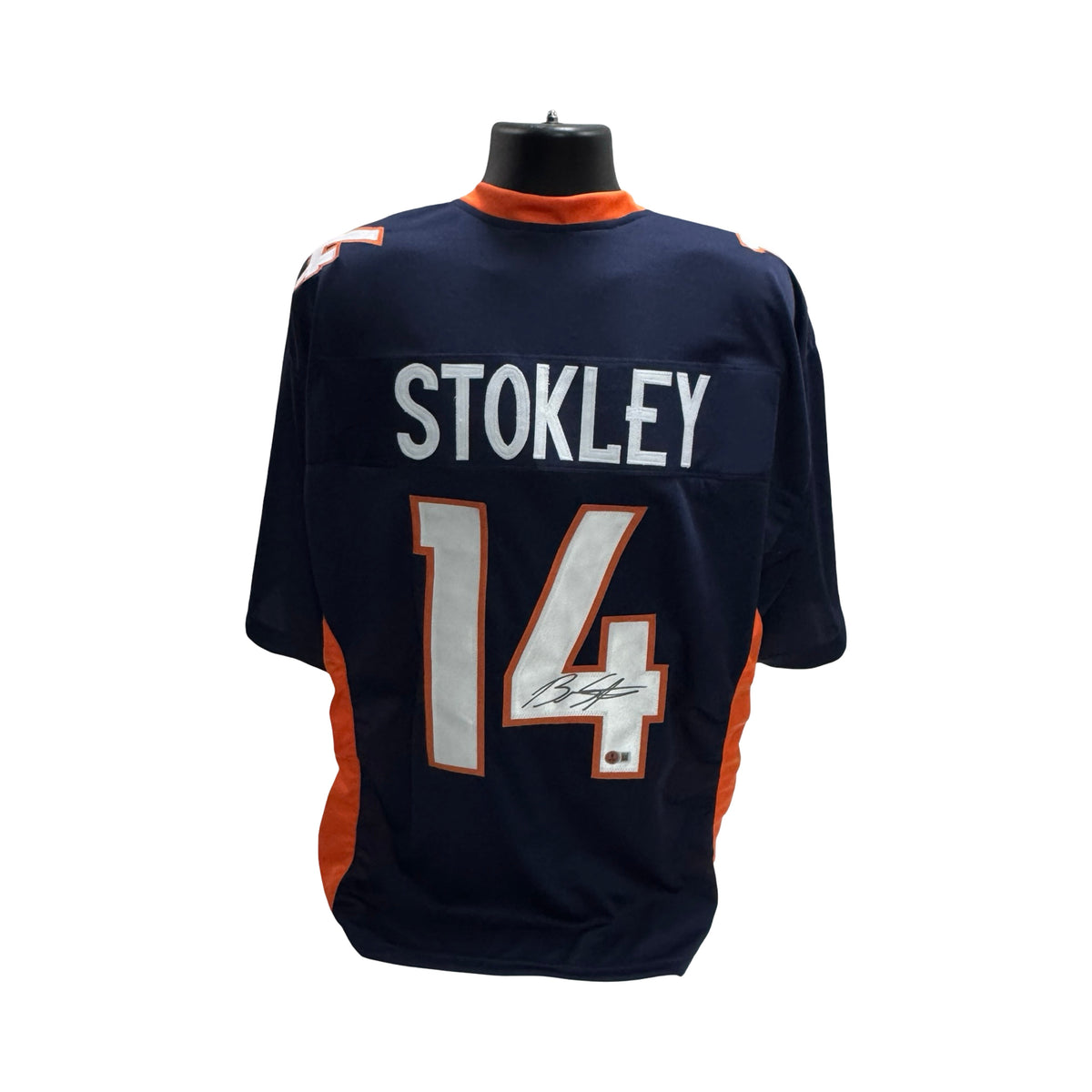 Brandon Stokley Denver Broncos Navy Jersey Beckett BAS product image 1, provided for visual reference and product detail