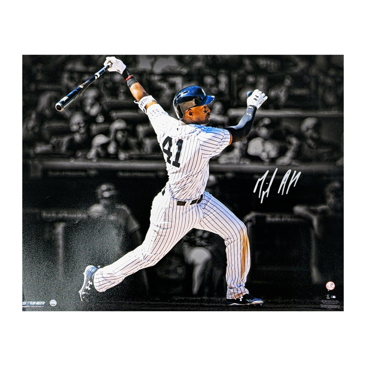Miguel Andujar Autographed New York Yankees Batting 16x20 Steiner product image 1, provided for visual reference and product