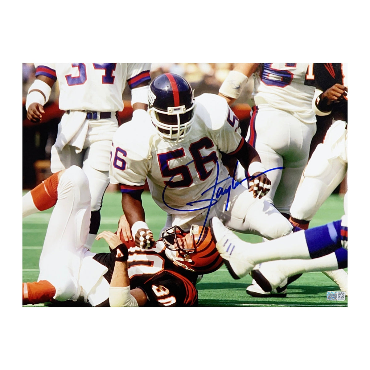 Lawrence Taylor Autographed New York Giants Sack White Jersey 11x14 Steiner CX product image 1, provided for visual