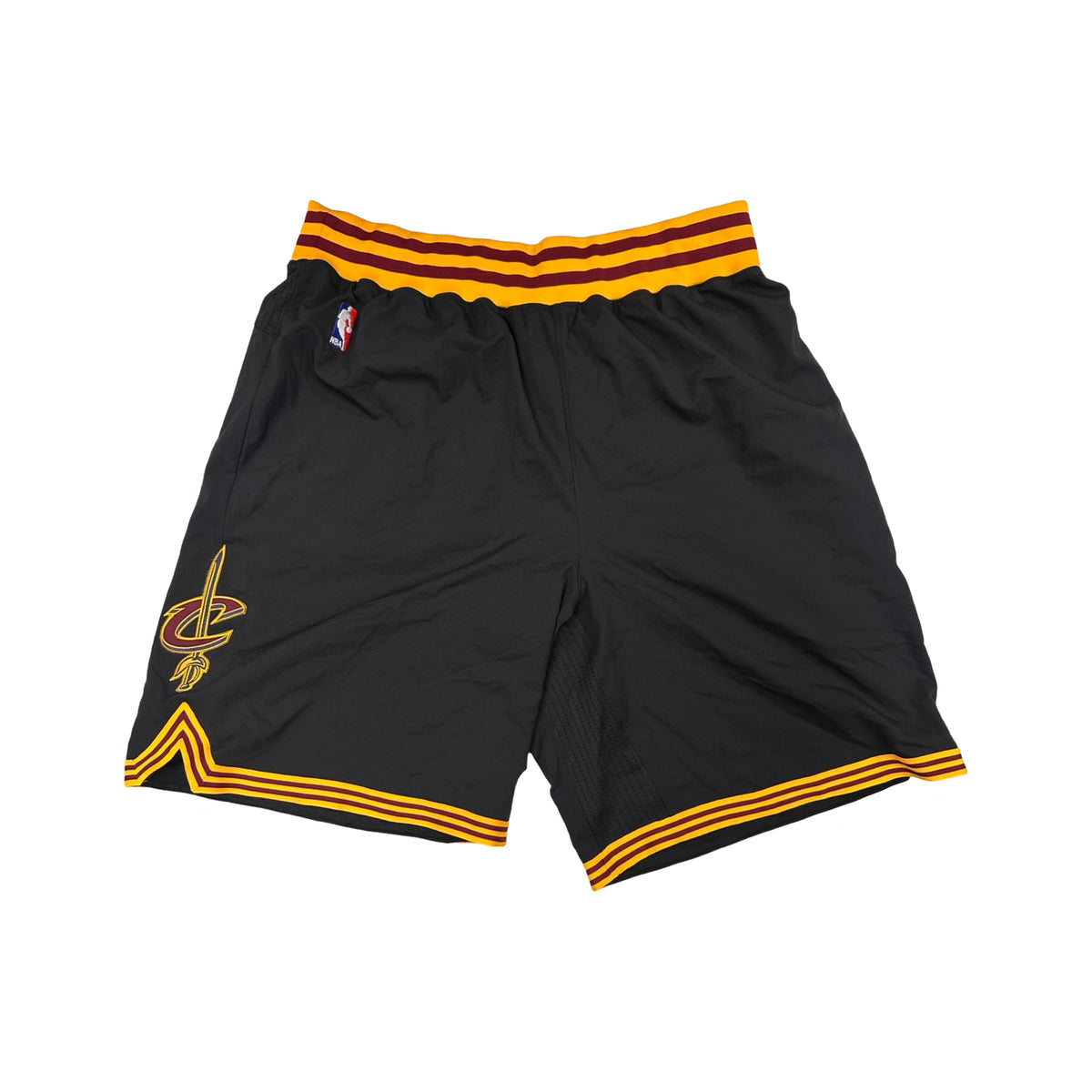 J.R. Smith Game Used NBA Cleveland Cavaliers Black Basketball Shorts product image 1, provided for visual reference and