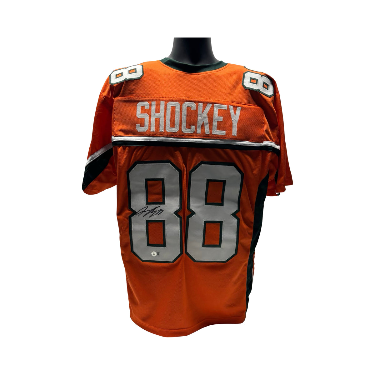 Jeremy Shockey Miami Hurricanes Orange Jersey Beckett BAS product image 1, provided for visual reference and product detail