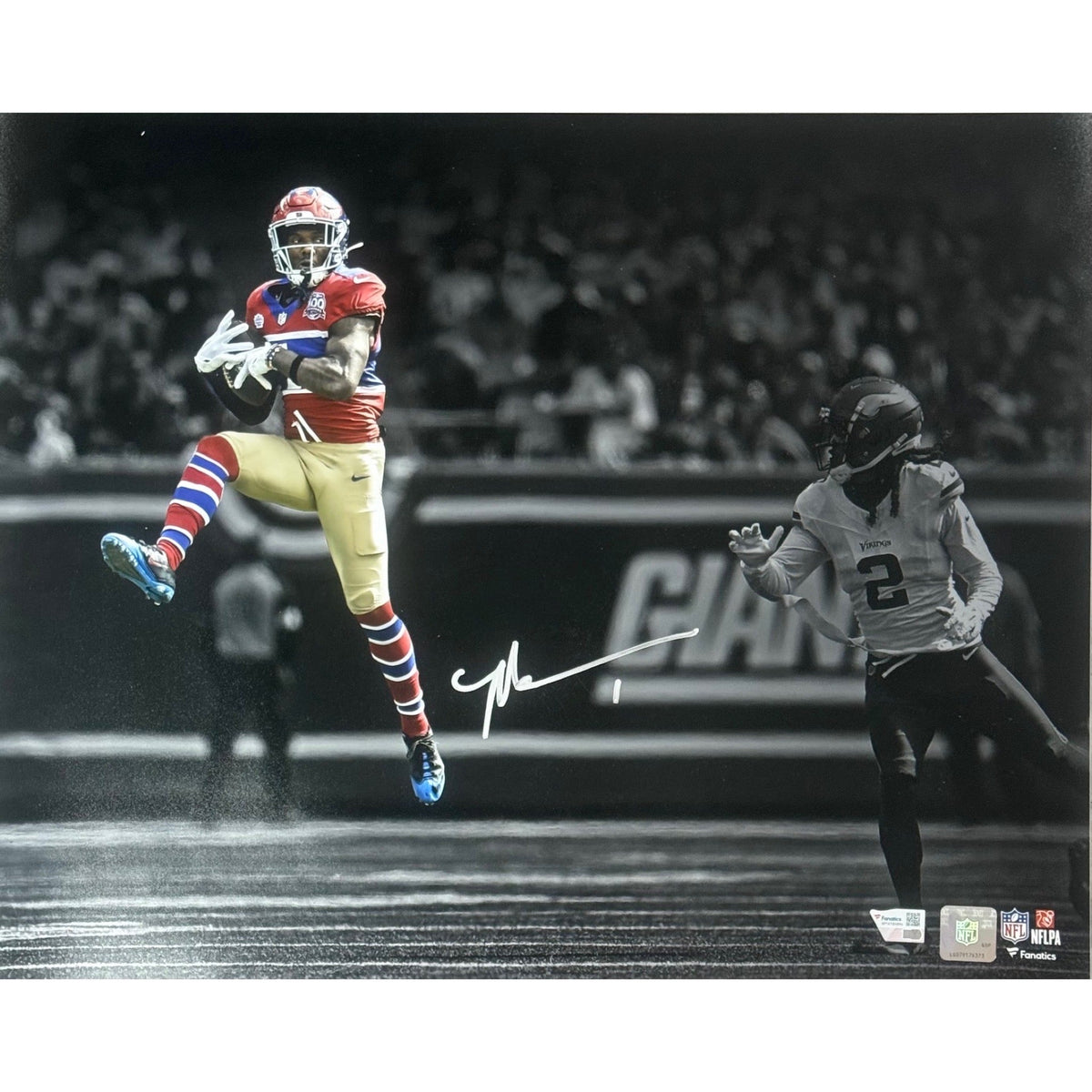 Malik Nabers Blackout Edit Autograph 16x20 Fanatics product image 1, provided for visual reference and product detail review