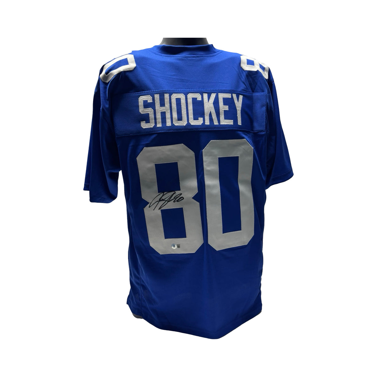 Jeremy Shockey New York Giants Blue Jersey Beckett BAS product image 1, provided for visual reference and product detail