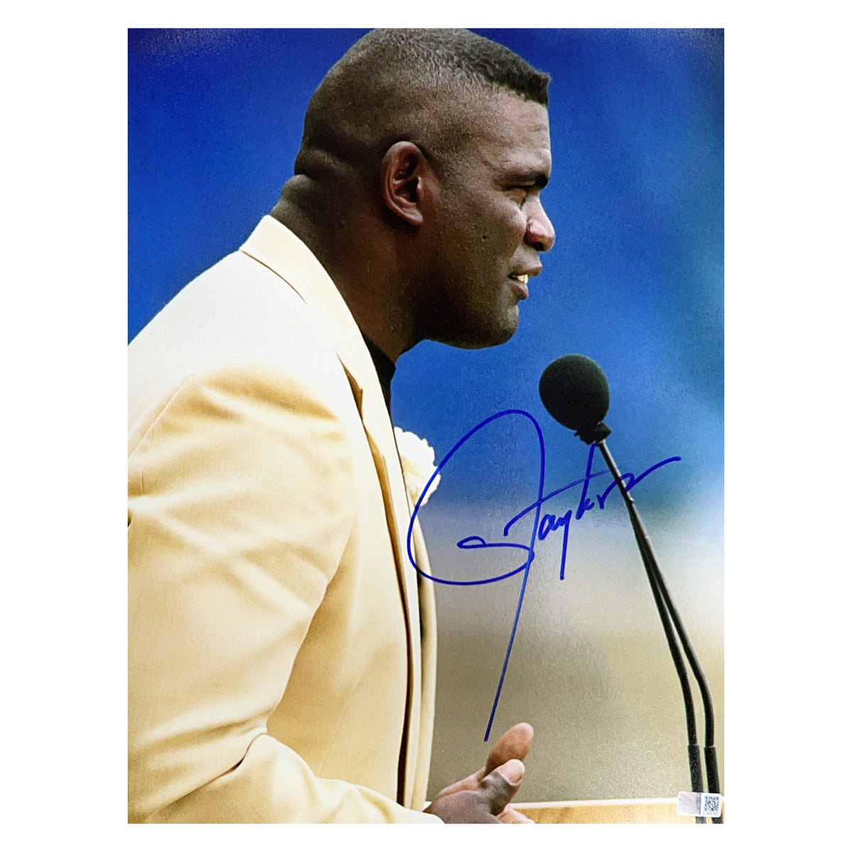Lawrence Taylor Autographed New York Giants Podium 11x14 Steiner CX product image 1, provided for visual reference and