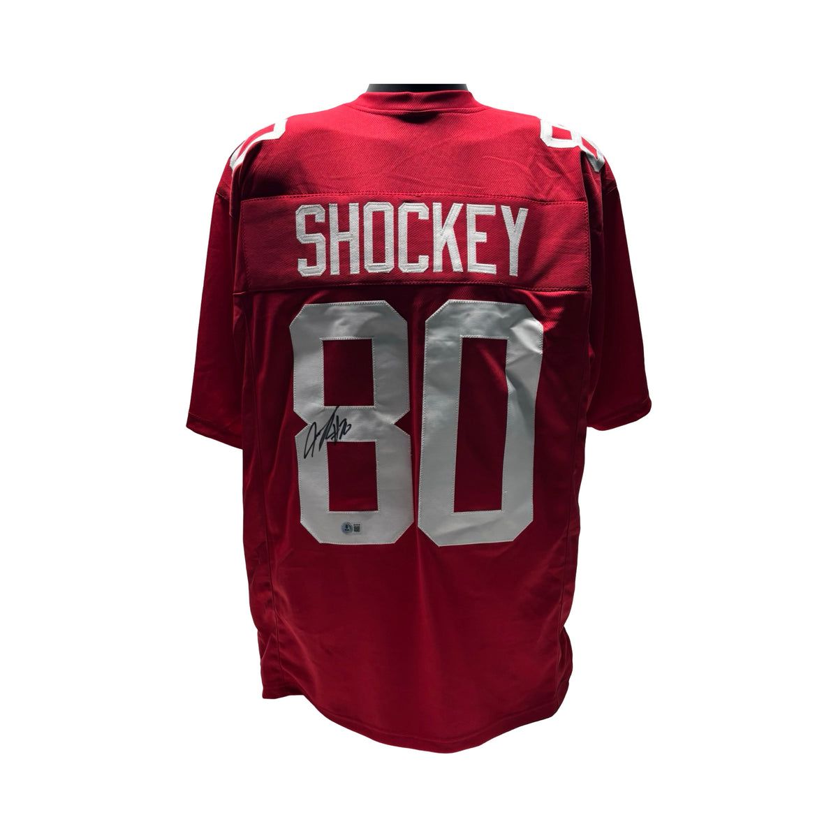 Jeremy Shockey New York Giants Red Jersey Beckett BAS product image 1, provided for visual reference and product detail