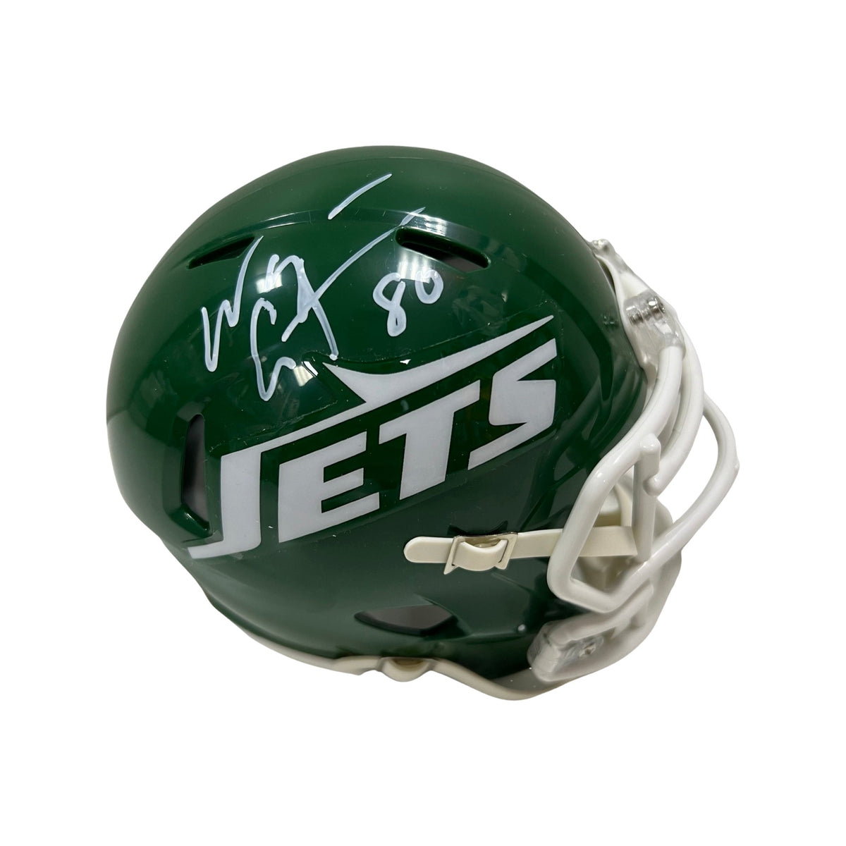 Wayne Chrebet Autographed New York Jets Old School Green Speed Mini Helmet Steiner CX product image 1, provided for visual