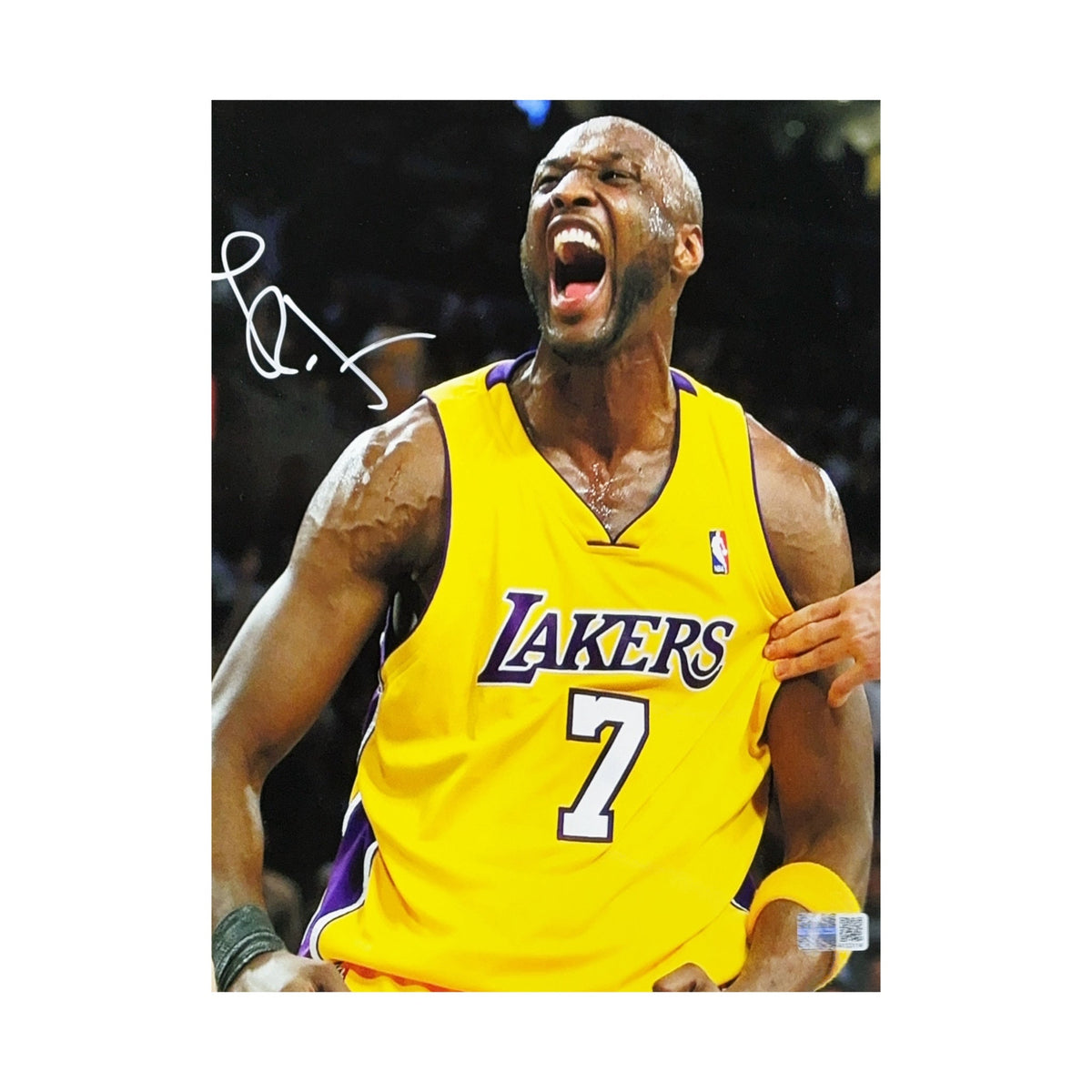 Lamar Odom Autographed Los Angeles Lakers Scream 2 8x10 Steiner CX product image 1, provided for visual reference and