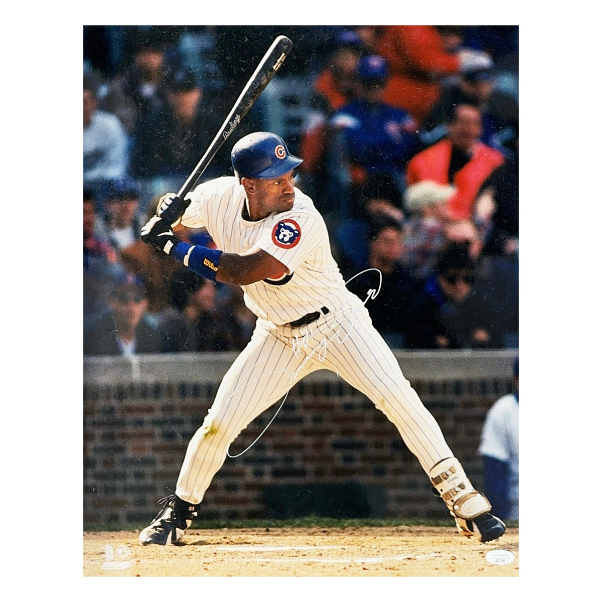 Sammy Sosa Autographed Chicago Cubs Batting 16x20 JSA product image 1, provided for visual reference and product detail