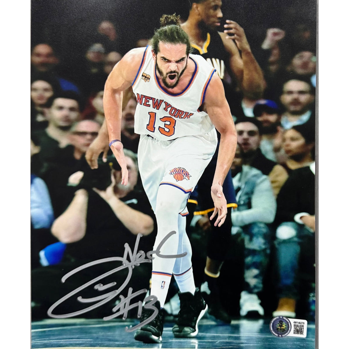 Joakim Noah New York Knicks White Jersey Running Autographed Photo 8x10 Beckett BAS product image 1, provided for visual