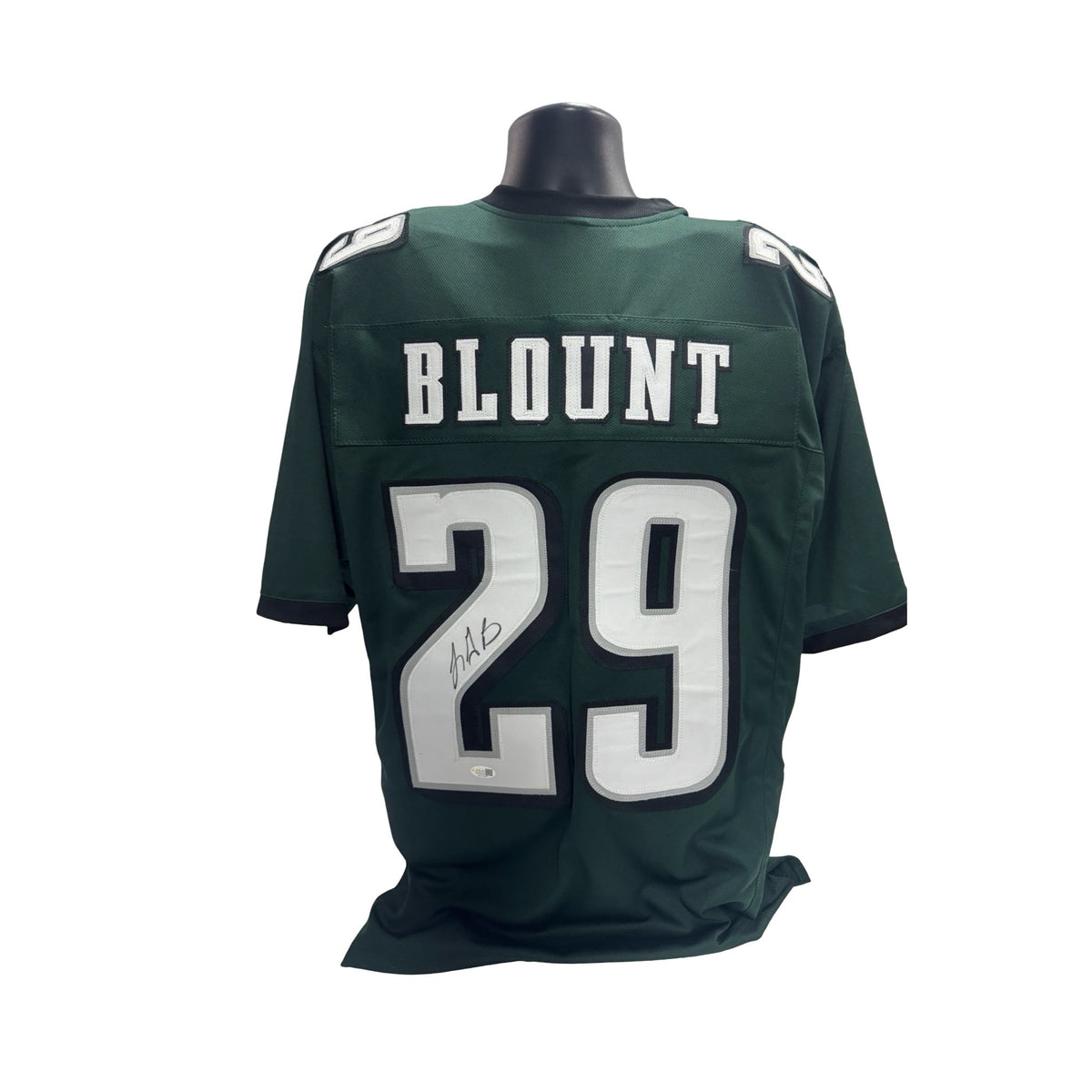 LeGarrett Blount Autographed Philadelphia Eagles Green Jersey JSA product image 1, provided for visual reference and product