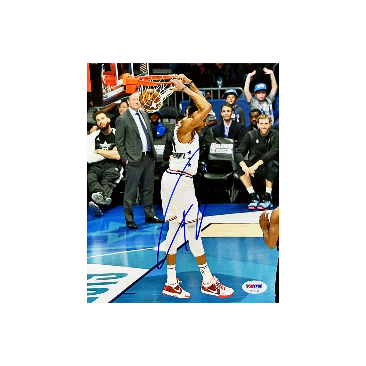 Giannis Antetokounmpo Autographed Milwaukee Bucks All Star Game 8x10 PSA product image 1, provided for visual reference and