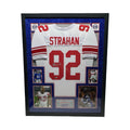Michael Strahan Autographed New York Giants White Jersey Beckett - Framed product image 1, provided for visual reference and