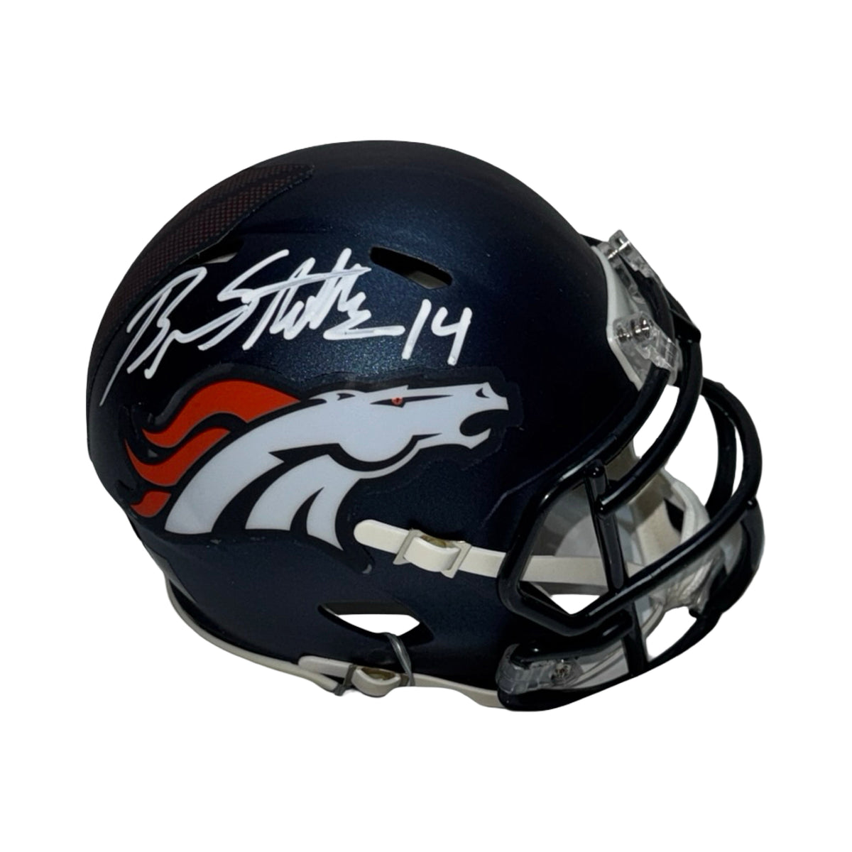 Brandon Stokley Denver Broncos Navy Speed Mini Helmet Beckett BAS product image 1, provided for visual reference and product