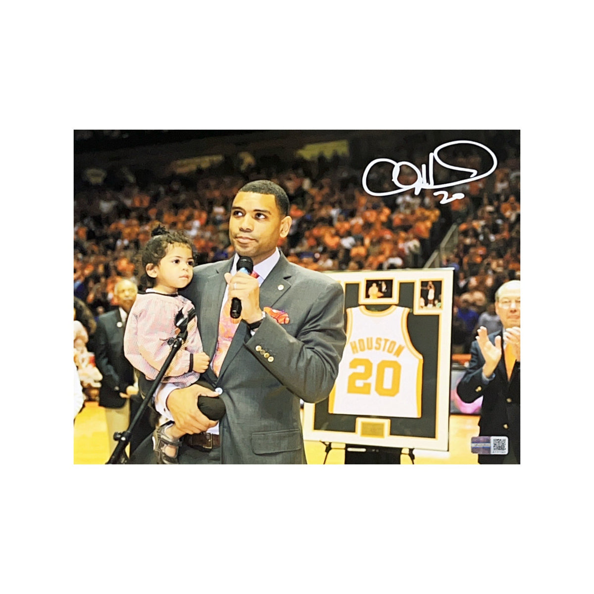 Allan Houston Autographed Tennessee Volunteers Number Retirement 8x10 Steiner CX product image 1, provided for visual