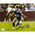 Jeremy Shockey New York Giants Blue Jersey Running Autographed 8x10 Photo BAS product image 1, provided for visual reference