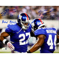 Ahmad Bradshaw & Brandon Jacobs Autographed Beat Brady Five 8x10 JSA product image 1, provided for visual reference and