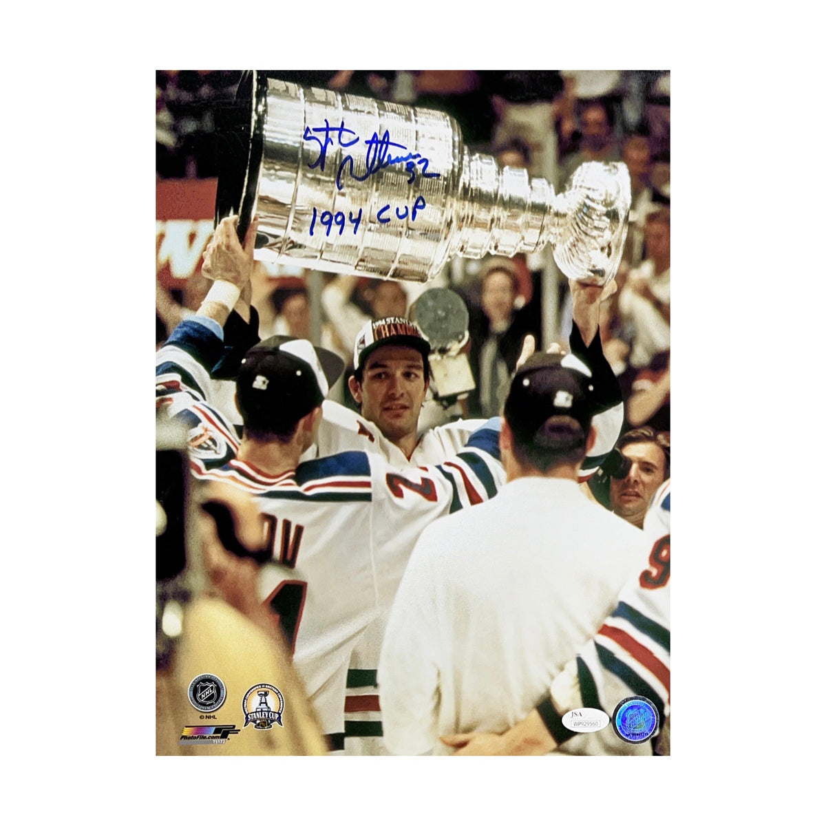 Stephane Matteau Autographed New York Rangers Trophy 11x14 JSA product image 1, provided for visual reference and product
