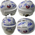 Billy Smith, Bryan Trottier, Denis Potvin, Bob Nystrom, Butch Goring & John Tonelli Autographed New York Islanders White