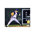 Sid Fernandez Autographed New York Mets Pitching Grey Jersey Front 8x10 JSA product image 1, provided for visual reference