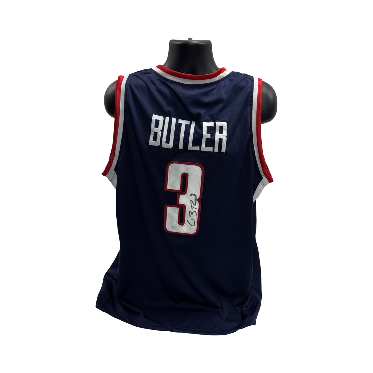Caron Butler Autographed UCONN Huskies Navy Jersey Beckett BAS product image 1, provided for visual reference and product