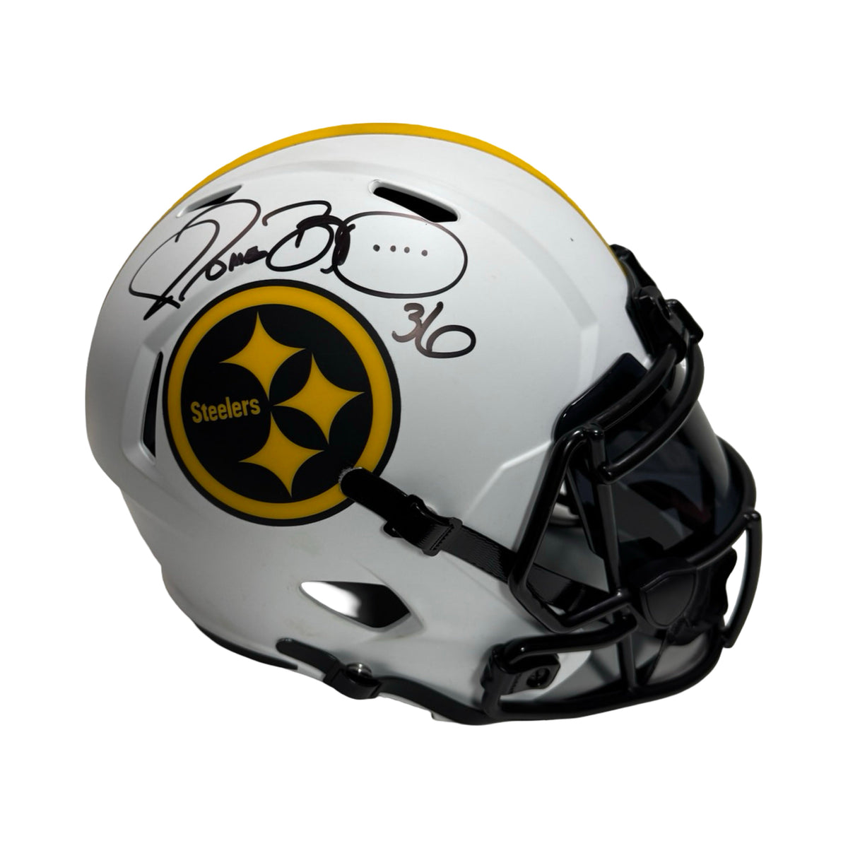 Jerome Bettis Autographed Pittsburgh Steelers Lunar Eclipse Replica Helmet Beckett product image 1, provided for visual