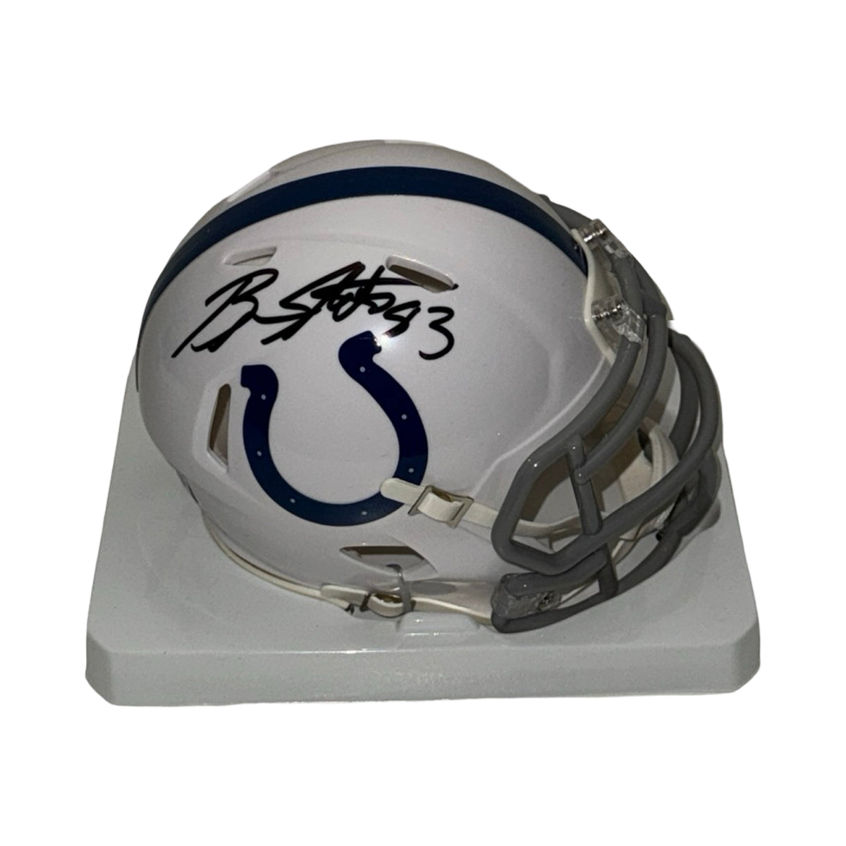 Brandon Stokley Indianapolis Colts White Speed Mini Helmet Beckett BAS product image 1, provided for visual reference and
