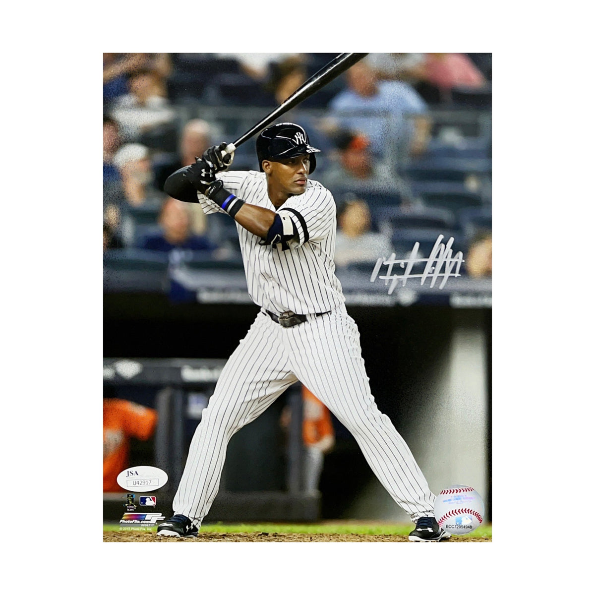 Miguel Andujar Autographed New York Yankees Batting 8x10 JSA product image 1, provided for visual reference and product