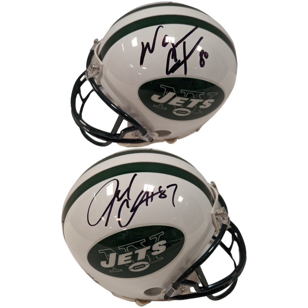 Wayne Chrebet & Laveranues Coles Autographed New York Jets White Mini Helmet Steiner CX product image 1, provided for visual
