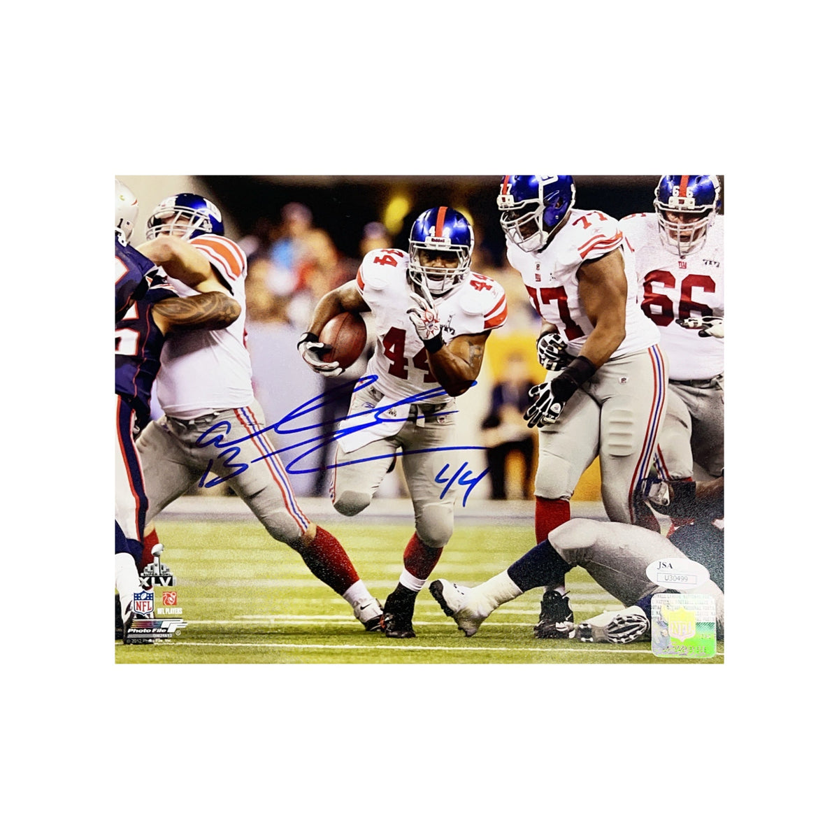 Ahmad Bradshaw Autographed New York Giants Super Bowl Run 8x10 JSA product image 1, provided for visual reference and